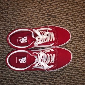 Red Low Top Lace Up Vans